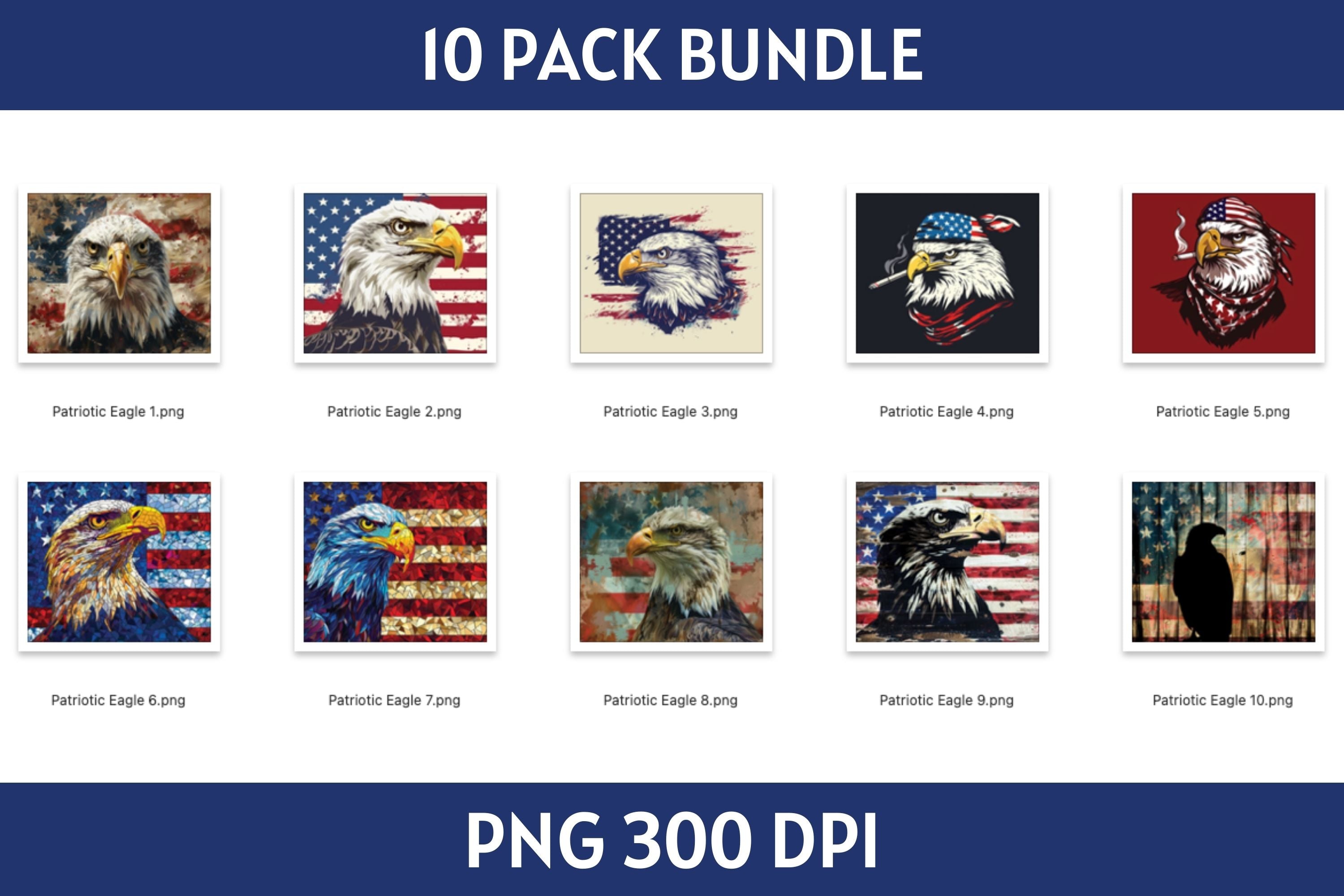 Patriotic Eagle 20 oz Tumbler Sublimation Designs Bundle PNG