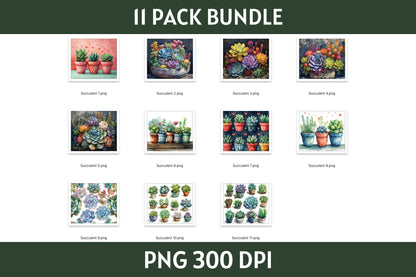 Succulent Tumbler Sublimation Bundle PNG 20 oz