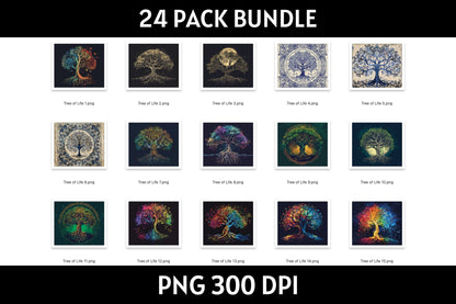 Tree of Life Tumbler Sublimation Bundle PNG 20 oz