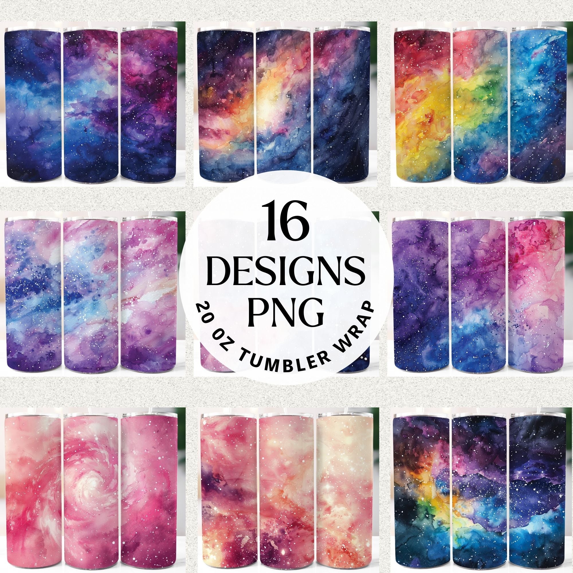 Galaxy Tumbler Sublimation Bundle PNG 20 oz - Craft House SVG