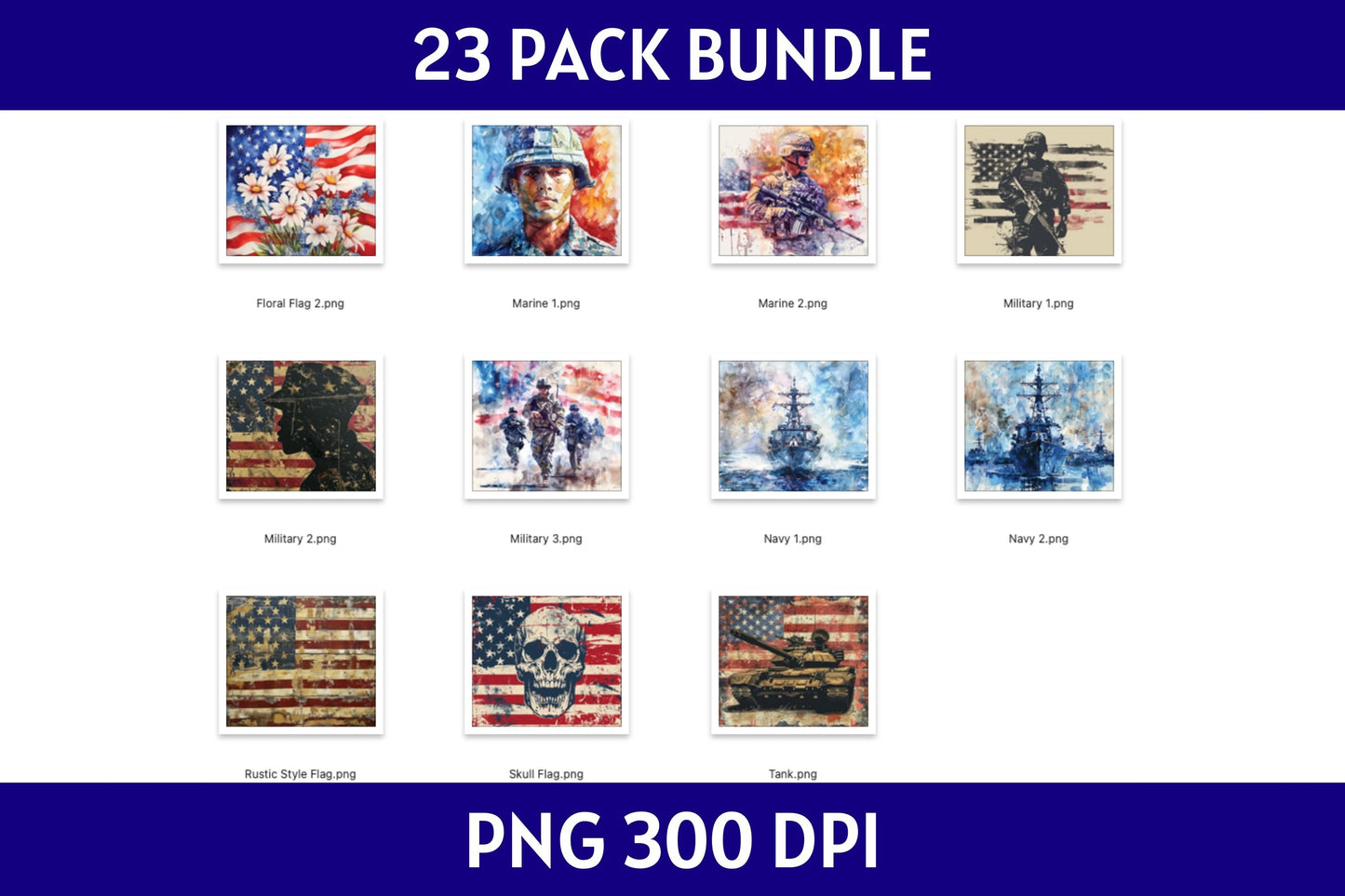 Patriotic Tumbler Sublimation Bundle PNG 20 oz