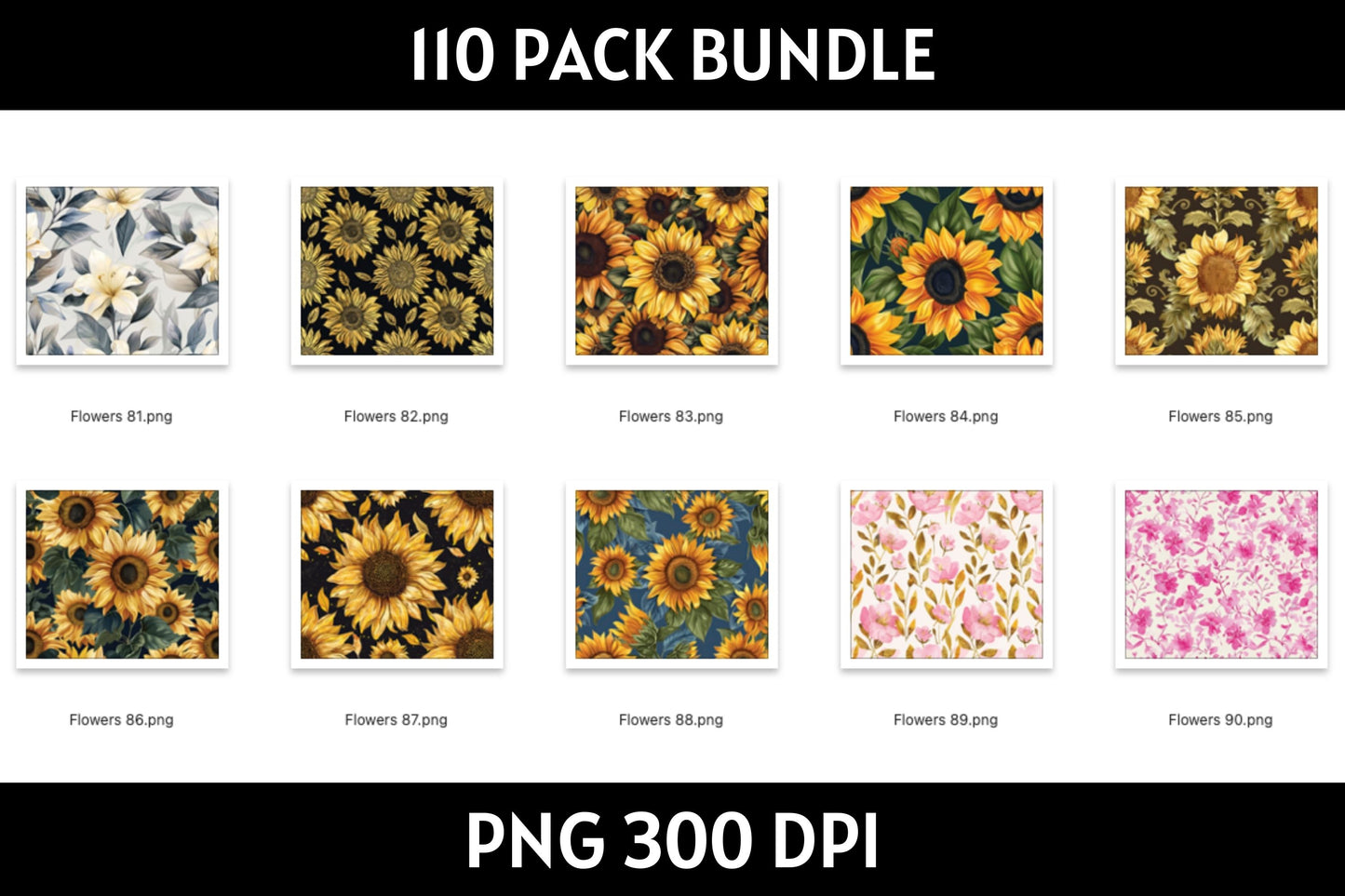 Flowers Tumbler Sublimation Bundle PNG 20 oz