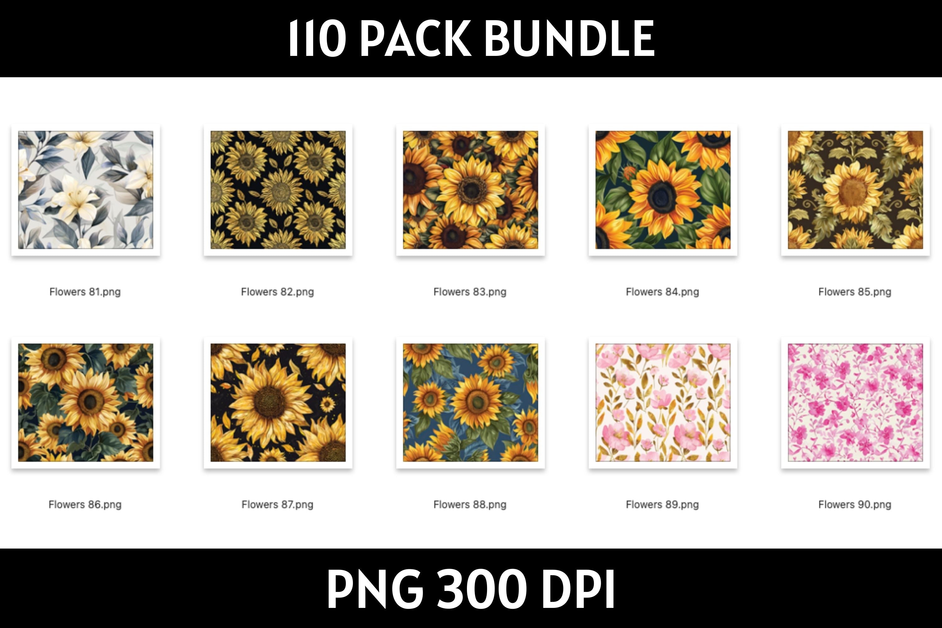Flowers Tumbler Sublimation Bundle PNG 20 oz - Craft House SVG
