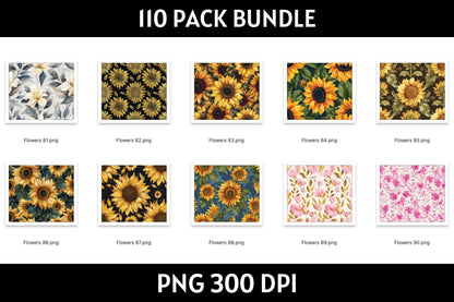 Flowers Tumbler Sublimation Bundle PNG 20 oz