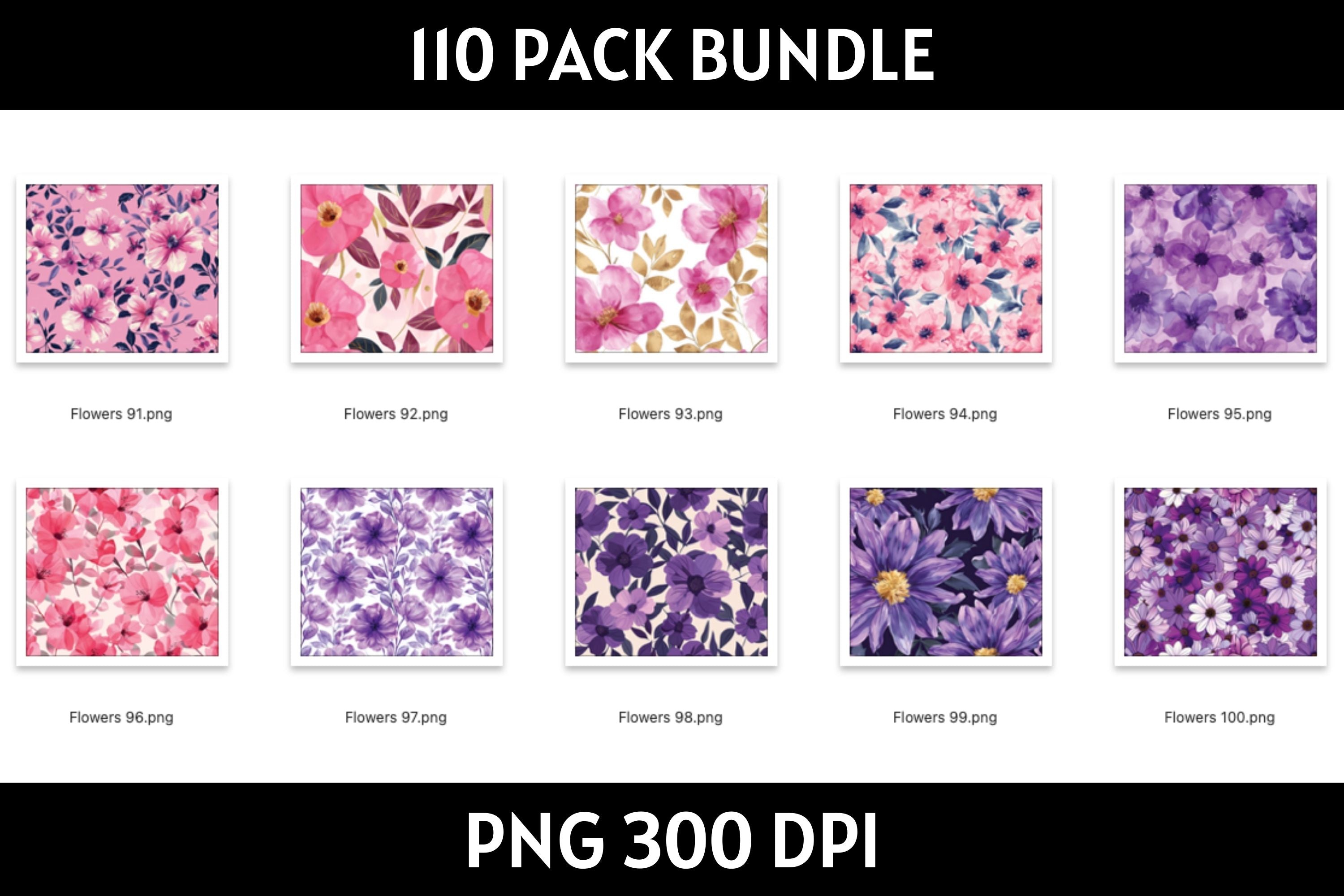 Flowers Tumbler Sublimation Bundle PNG 20 oz - Craft House SVG