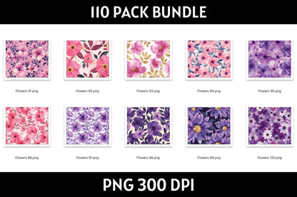 Flowers Tumbler Sublimation Bundle PNG 20 oz