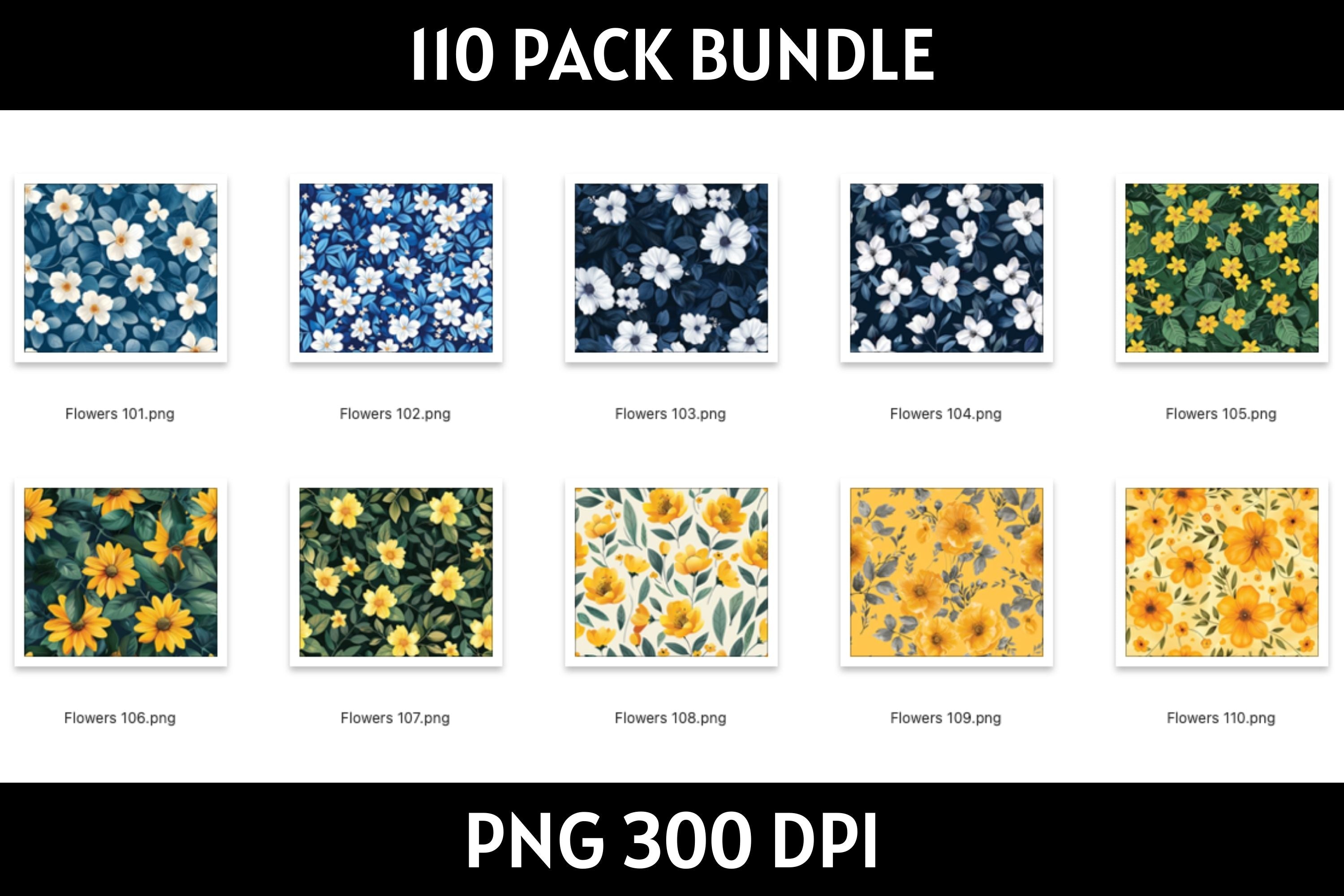 Flowers Tumbler Sublimation Bundle PNG 20 oz - Craft House SVG