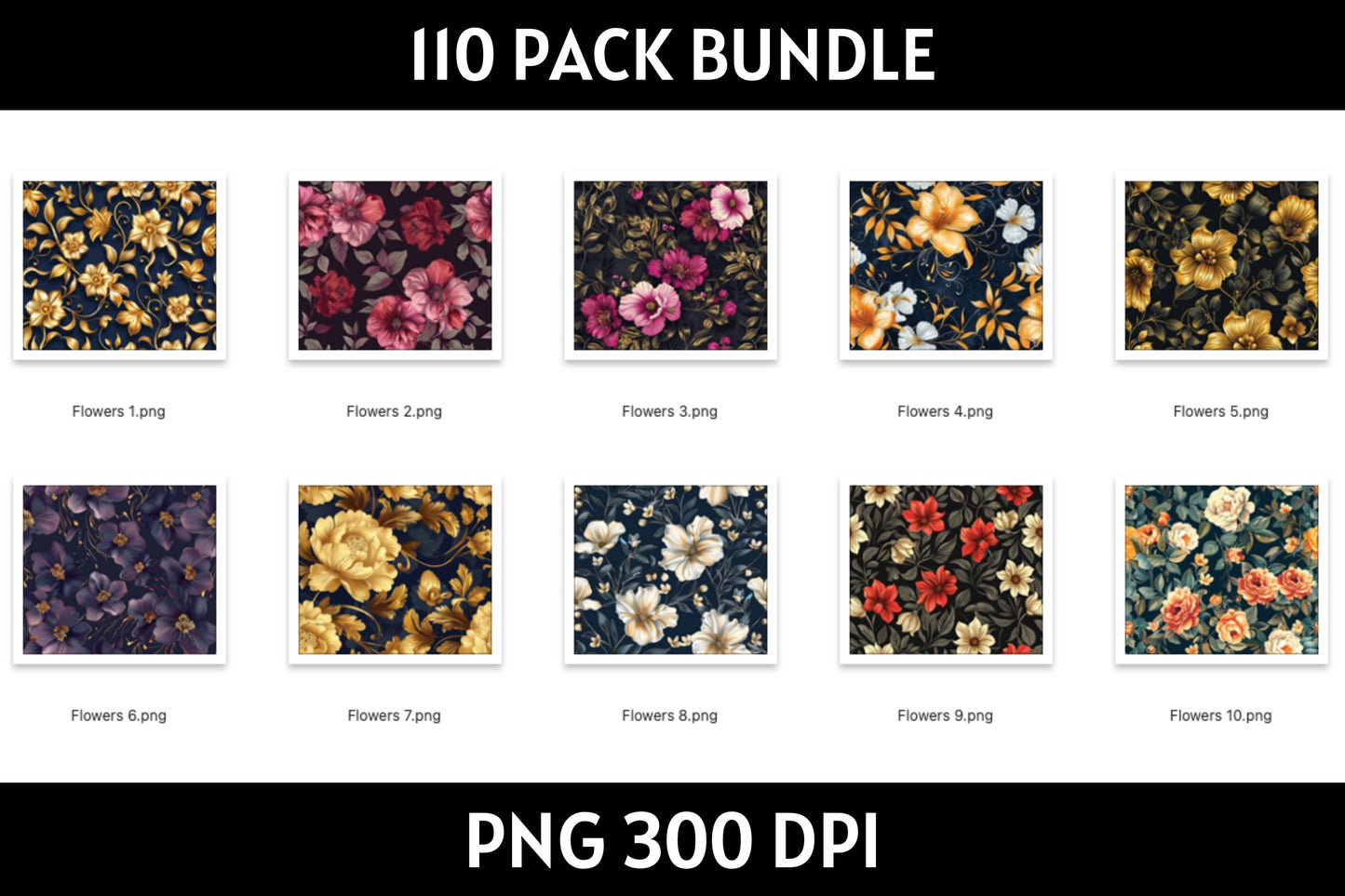 Flowers Tumbler Sublimation Bundle PNG 20 oz