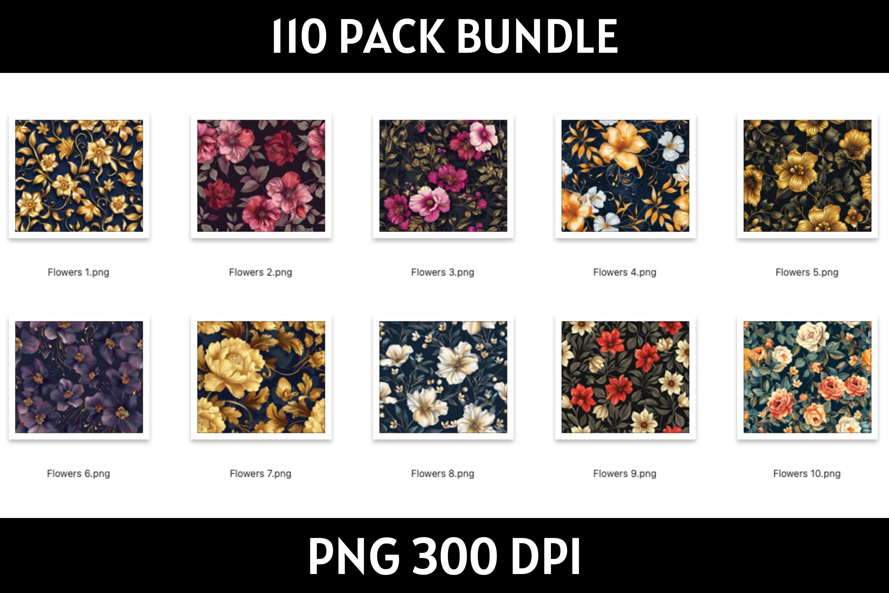 Flowers Tumbler Sublimation Bundle PNG 20 oz - Craft House SVG