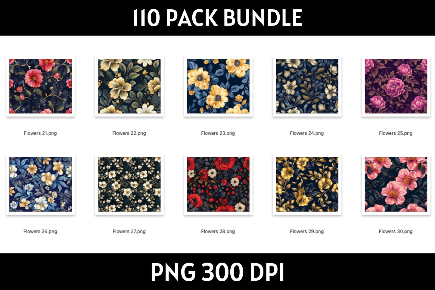 Flowers Tumbler Sublimation Bundle PNG 20 oz
