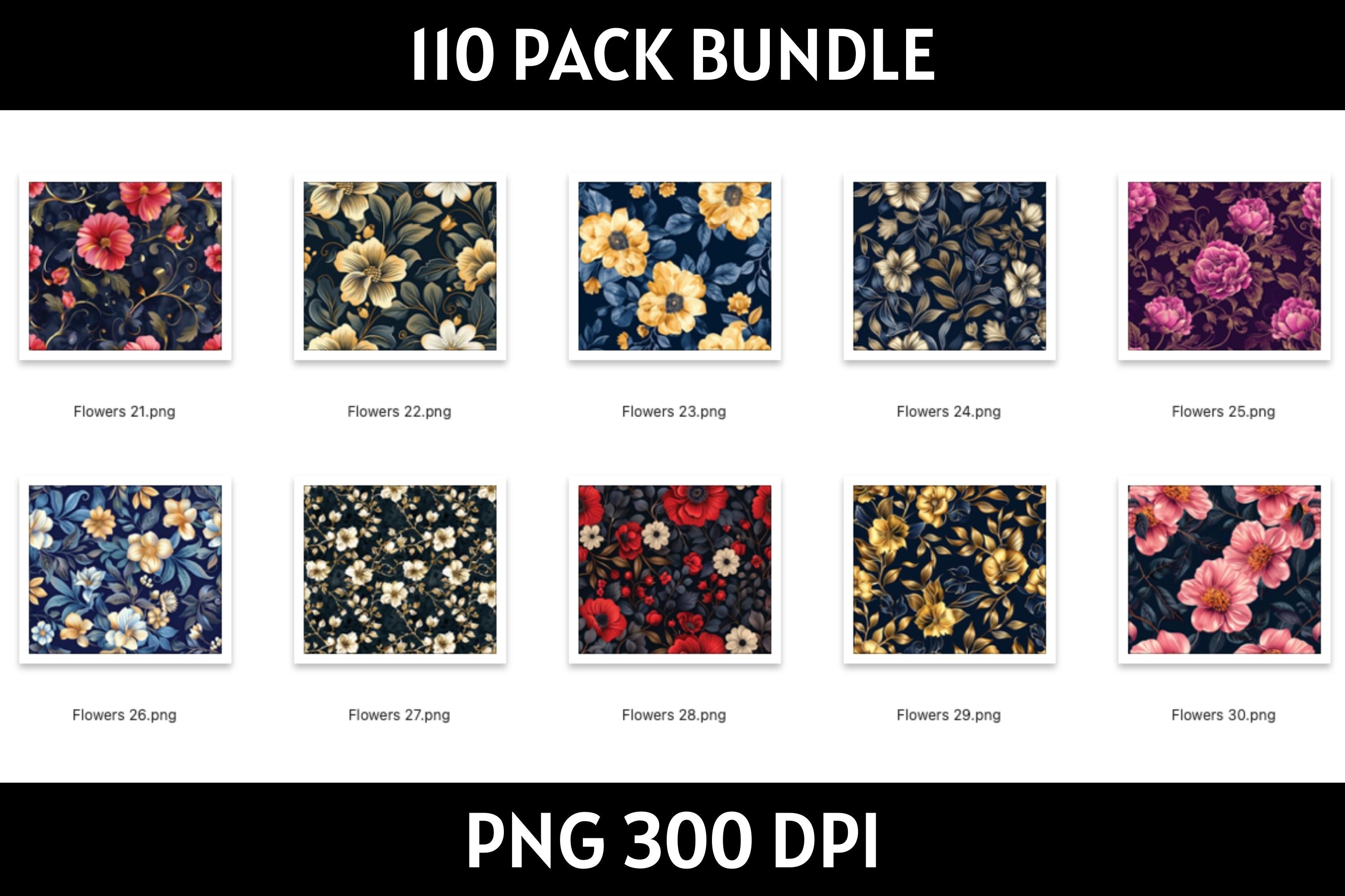 Flowers Tumbler Sublimation Bundle PNG 20 oz - Craft House SVG