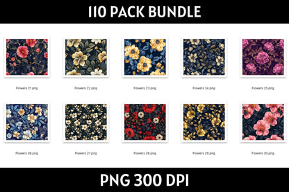 Flowers Tumbler Sublimation Bundle PNG 20 oz