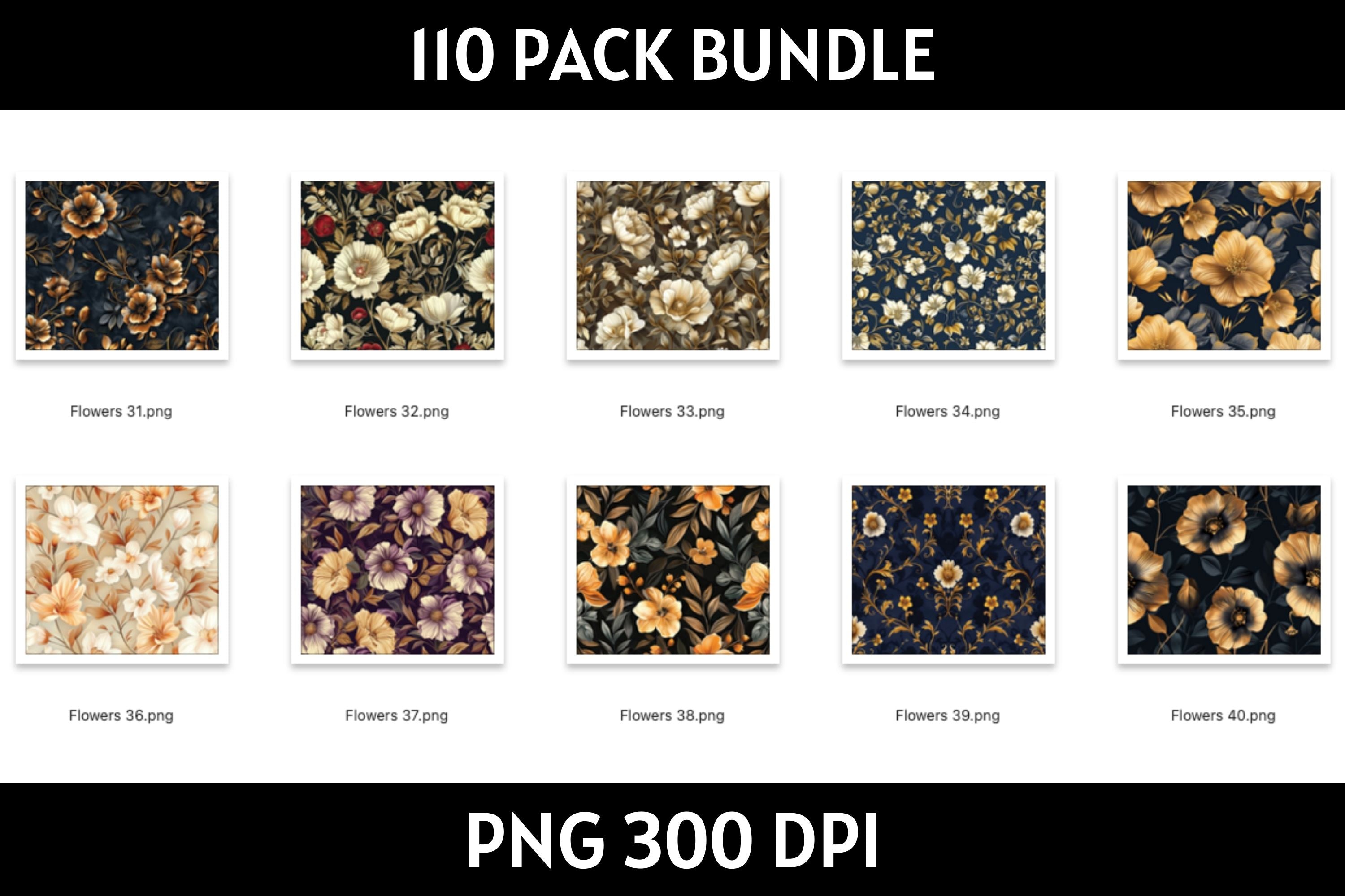 Flowers Tumbler Sublimation Bundle PNG 20 oz - Craft House SVG