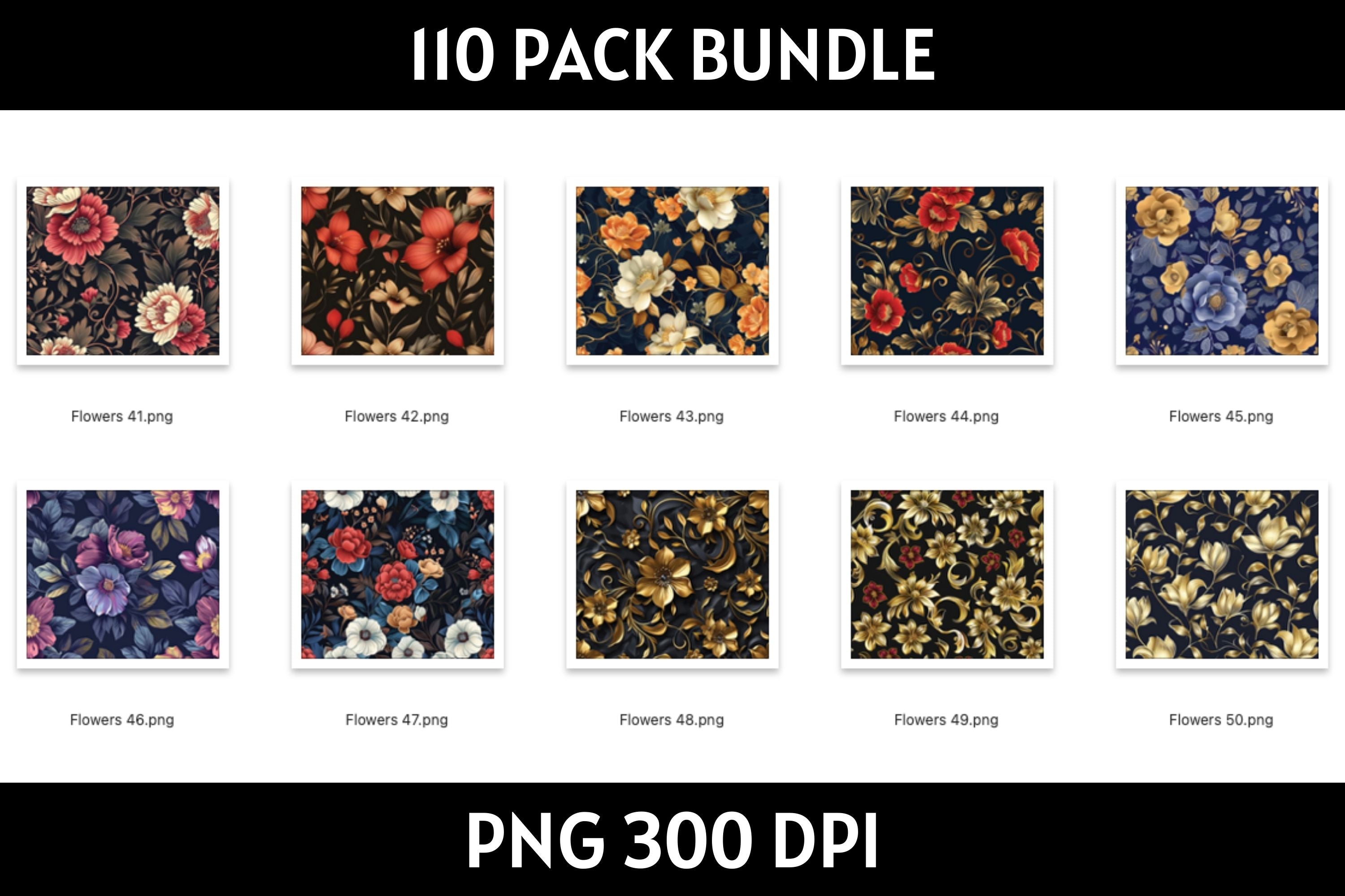 Flowers Tumbler Sublimation Bundle PNG 20 oz - Craft House SVG