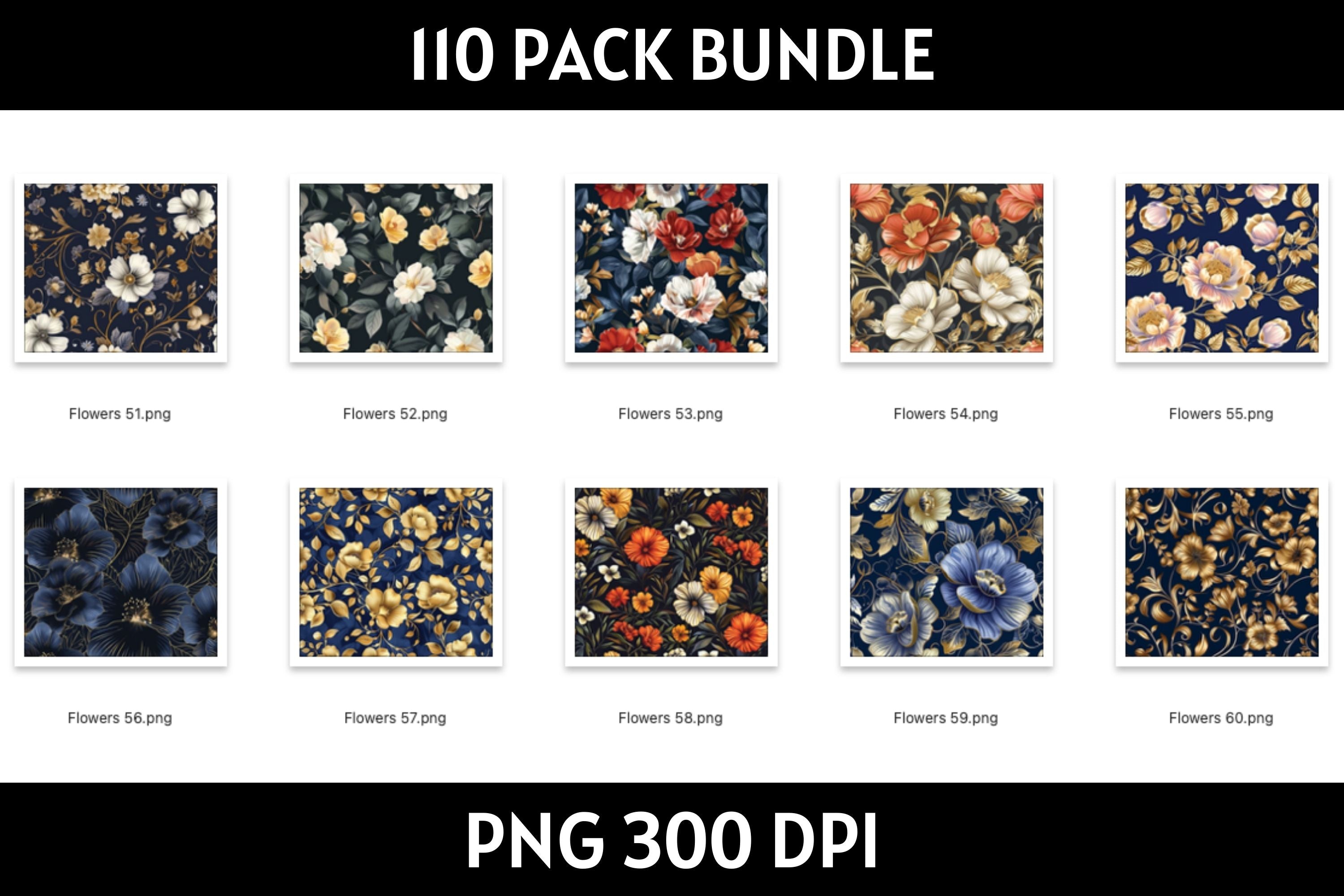 Flowers Tumbler Sublimation Bundle PNG 20 oz - Craft House SVG
