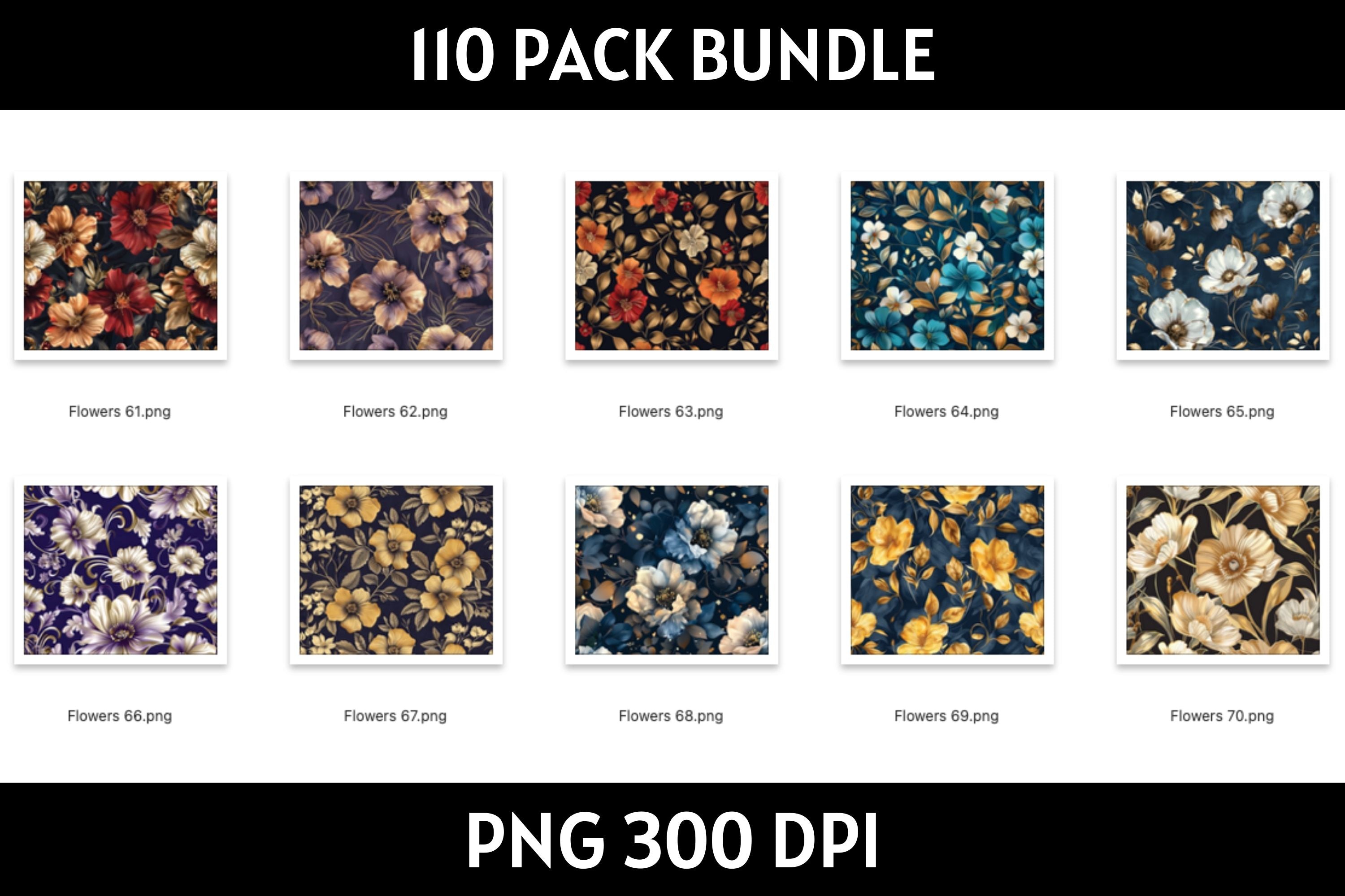 Flowers Tumbler Sublimation Bundle PNG 20 oz - Craft House SVG