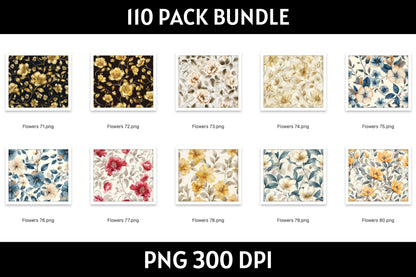 Flowers Tumbler Sublimation Bundle PNG 20 oz