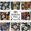 Flowers Tumbler Sublimation Bundle PNG 20 oz - Craft House SVG