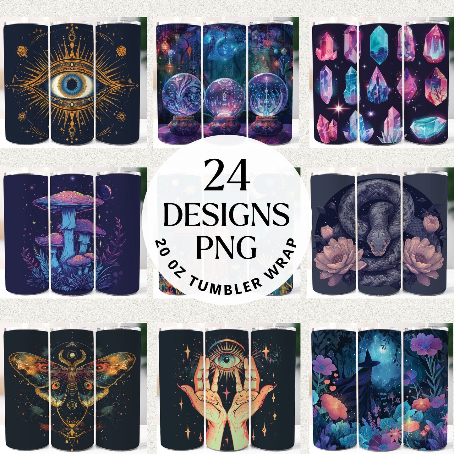 Mystical Tumbler Sublimation Bundle PNG 20 oz