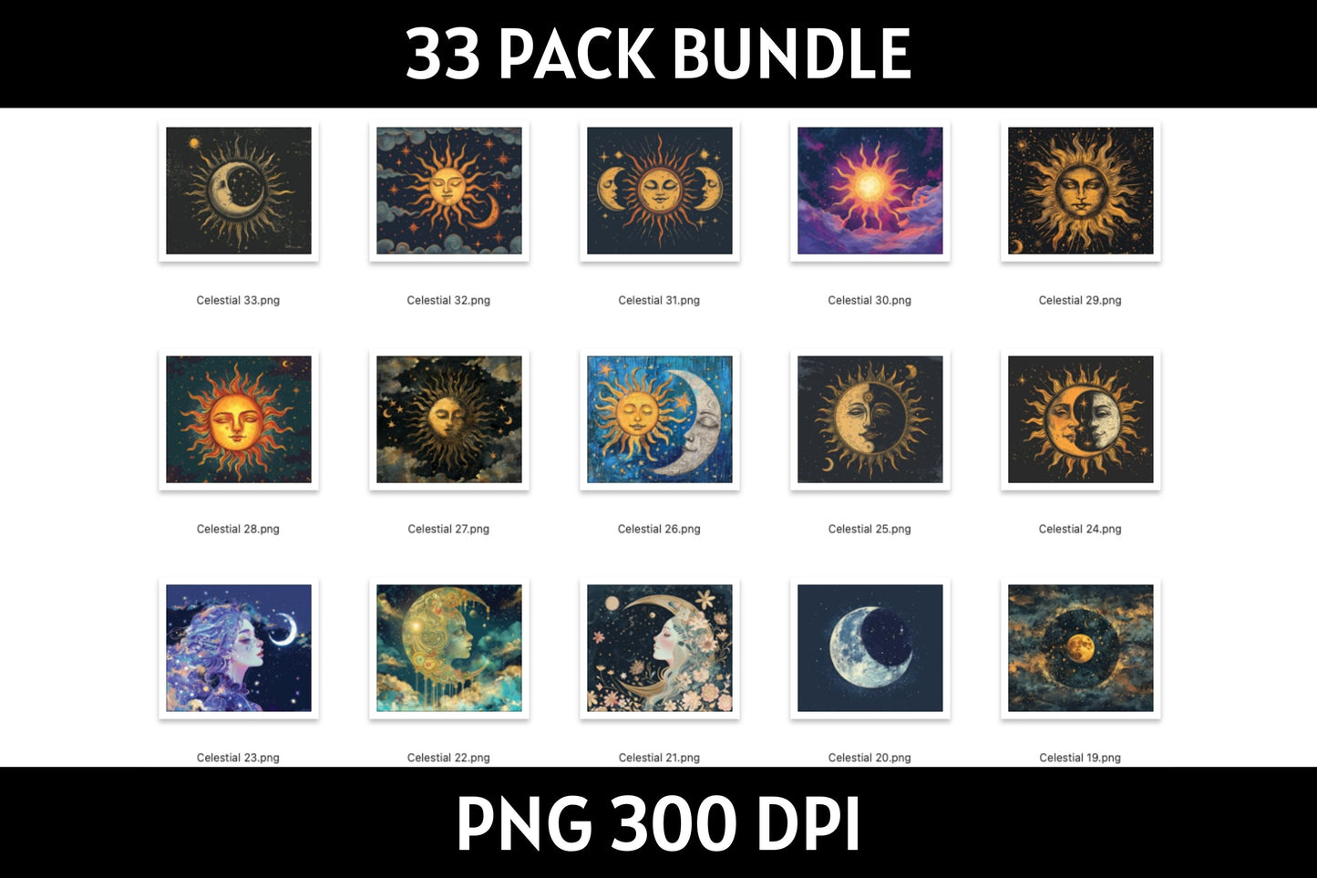 Celestial Tumbler Sublimation Bundle PNG 20 oz