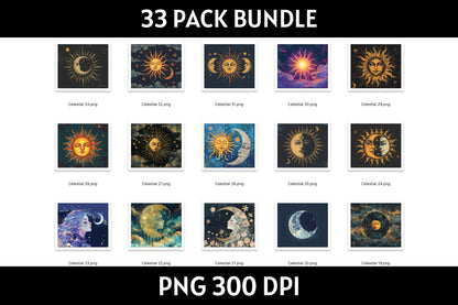 Celestial Tumbler Sublimation Bundle PNG 20 oz