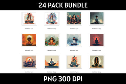 Meditation Tumbler Sublimation Bundle PNG 20 oz