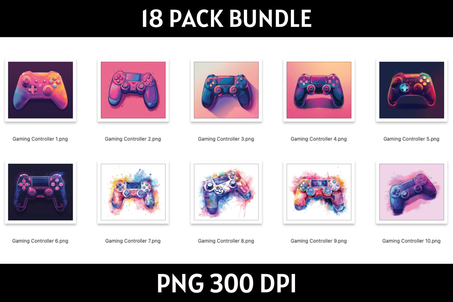 Gaming Controller Tumbler Sublimation Bundle PNG 20 oz