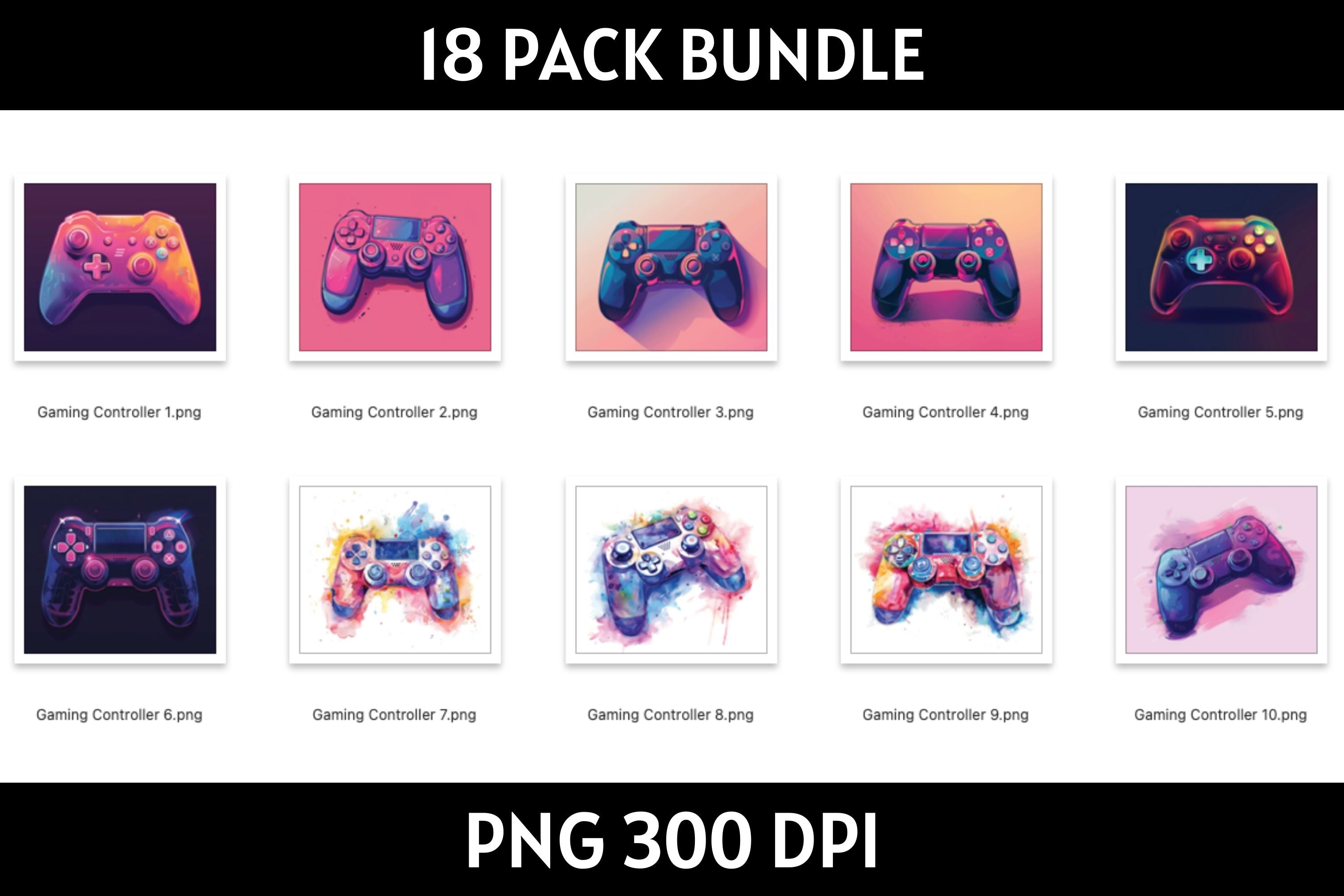 Gaming Controller Tumbler Sublimation Bundle PNG 20 oz - Craft House SVG