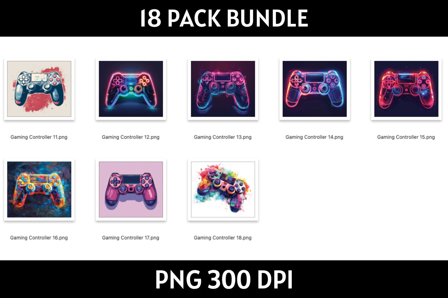 Gaming Controller Tumbler Sublimation Bundle PNG 20 oz