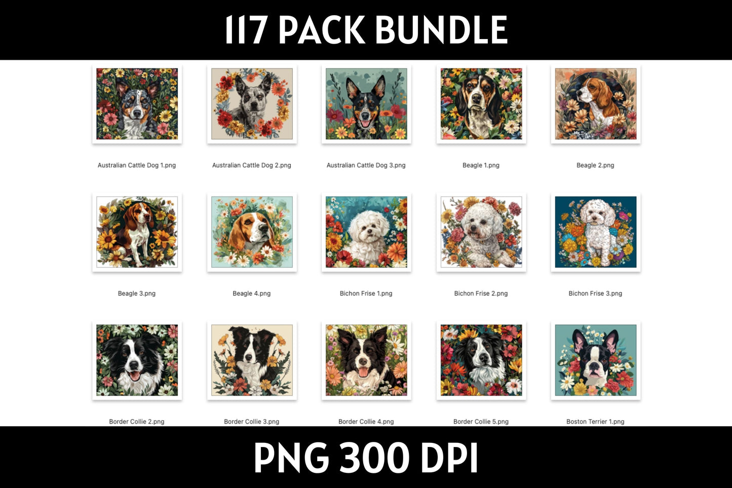 Dog Illustration Tumbler Sublimation Bundle PNG 20 oz