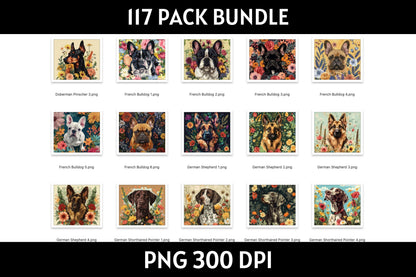 Dog Illustration Tumbler Sublimation Bundle PNG 20 oz - Craft House SVG