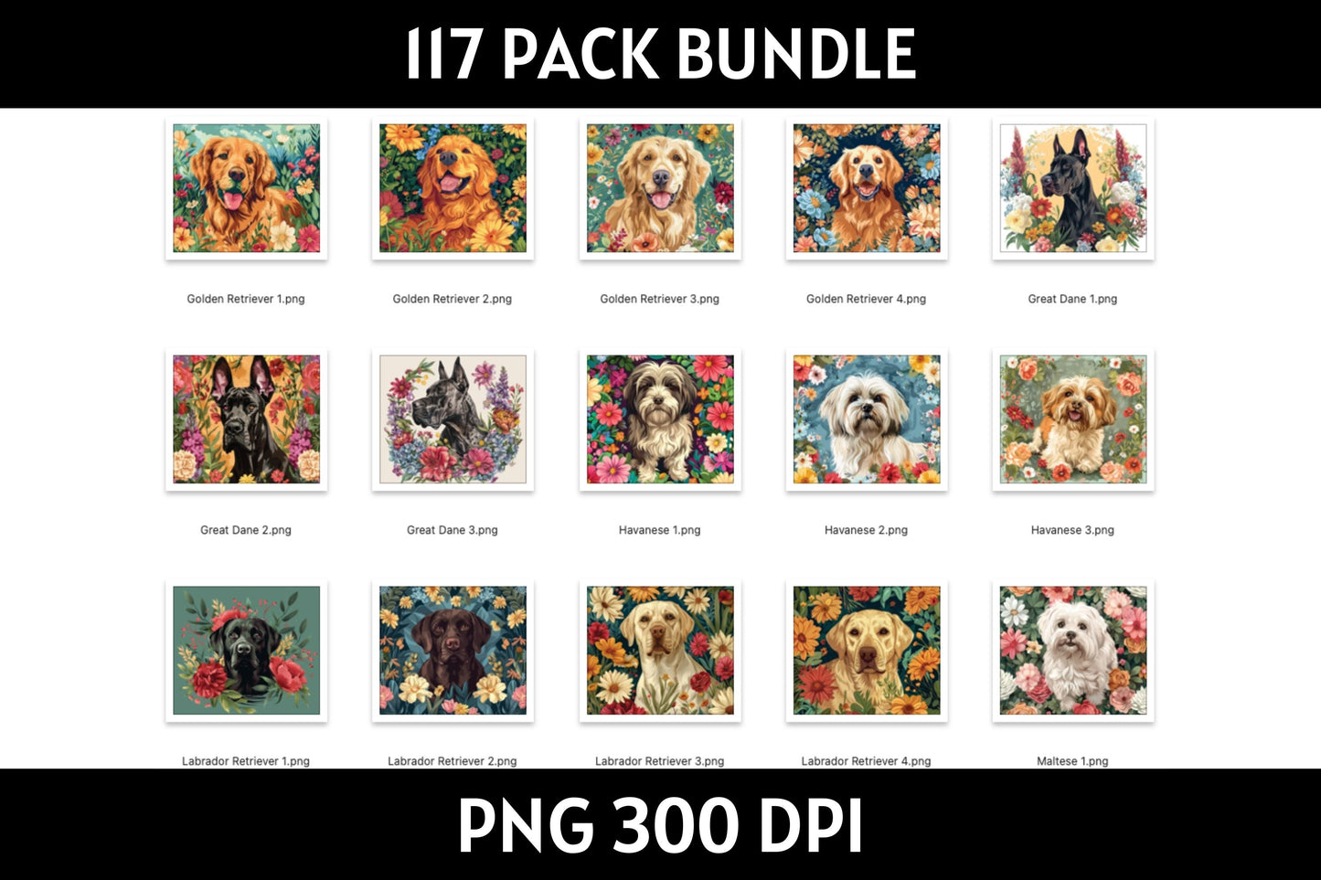 Dog Illustration Tumbler Sublimation Bundle PNG 20 oz