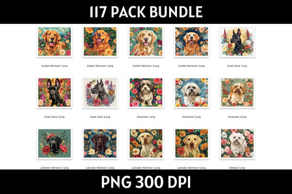 Dog Illustration Tumbler Sublimation Bundle PNG 20 oz - Craft House SVG