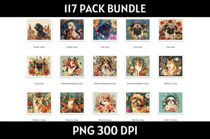 Dog Illustration Tumbler Sublimation Bundle PNG 20 oz - Craft House SVG