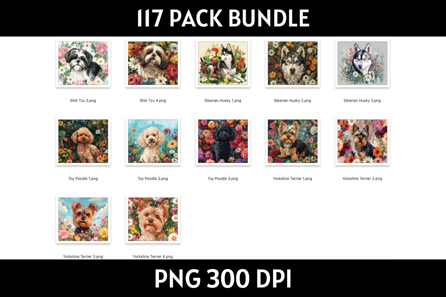 Dog Illustration Tumbler Sublimation Bundle PNG 20 oz