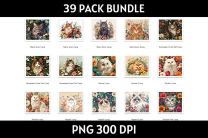 Cat Illustration Tumbler Sublimation Bundle PNG 20 oz - Craft House SVG