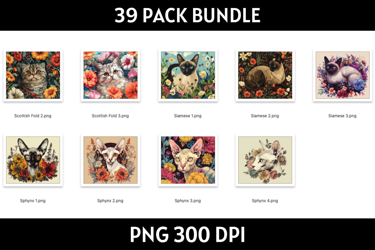 Cat Illustration Tumbler Sublimation Bundle PNG 20 oz