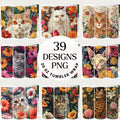 Cat Illustration Tumbler Sublimation Bundle PNG 20 oz - Craft House SVG