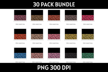 Glitter Leopard Tumbler Sublimation Bundle PNG 20 oz - Craft House SVG