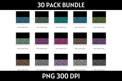 Glitter Leopard Tumbler Sublimation Bundle PNG 20 oz - Craft House SVG