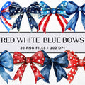 Red White and Blue Bow Clipart Bundle - Craft House SVG