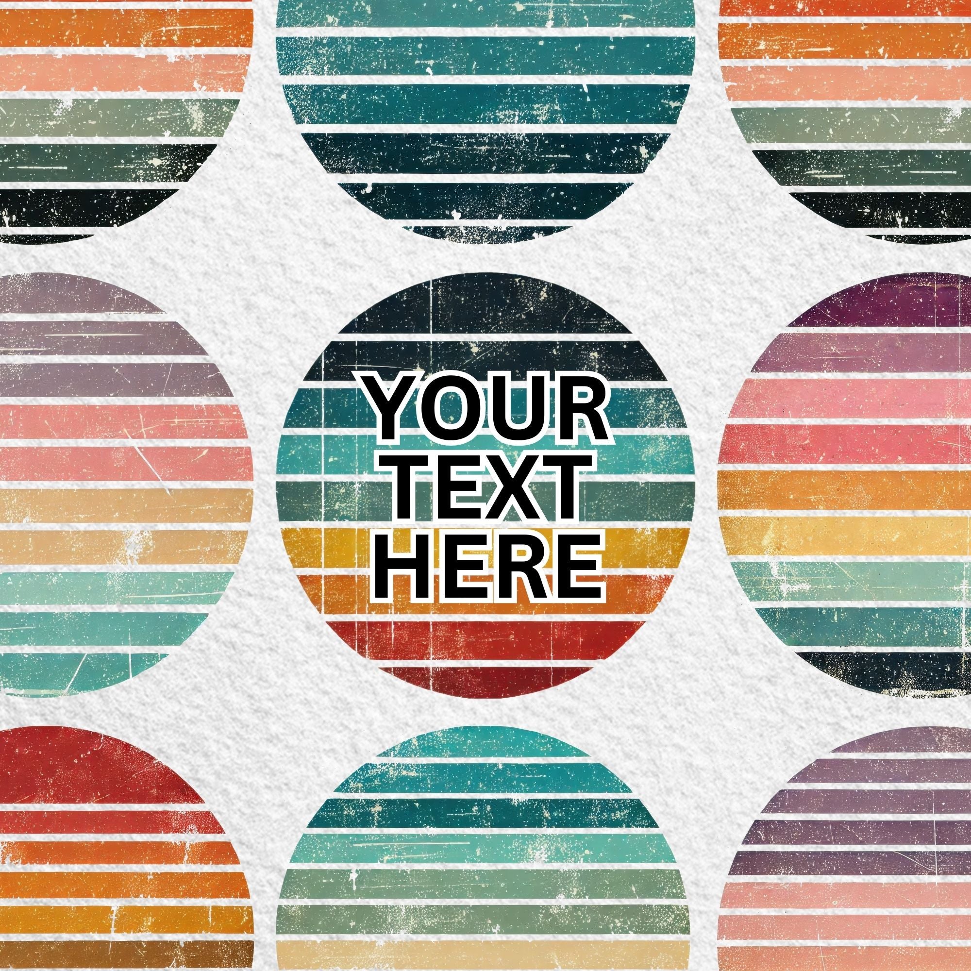 Retro Sunset Background Sublimation Bundle - Craft House SVG