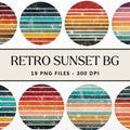 Retro Sunset Background Sublimation Bundle - Craft House SVG