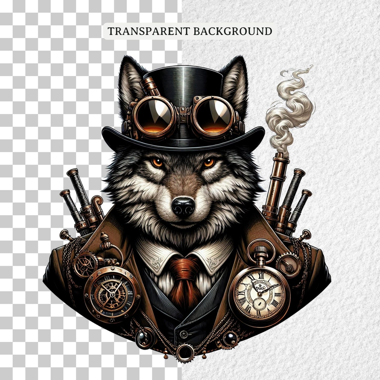 Steampunk Animals Clipart Sublimation Bundle
