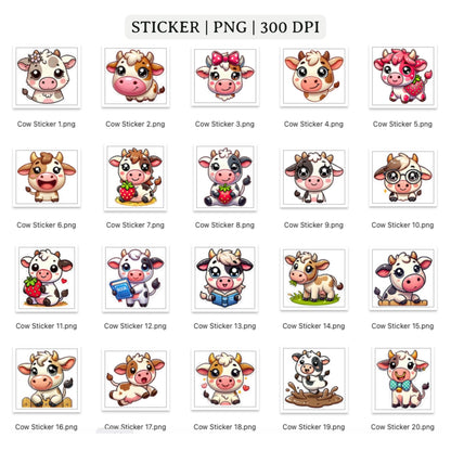Cow Sticker Cut Out Cow Stickers Printable PNG - Free and Premium Files – Craft House SVG