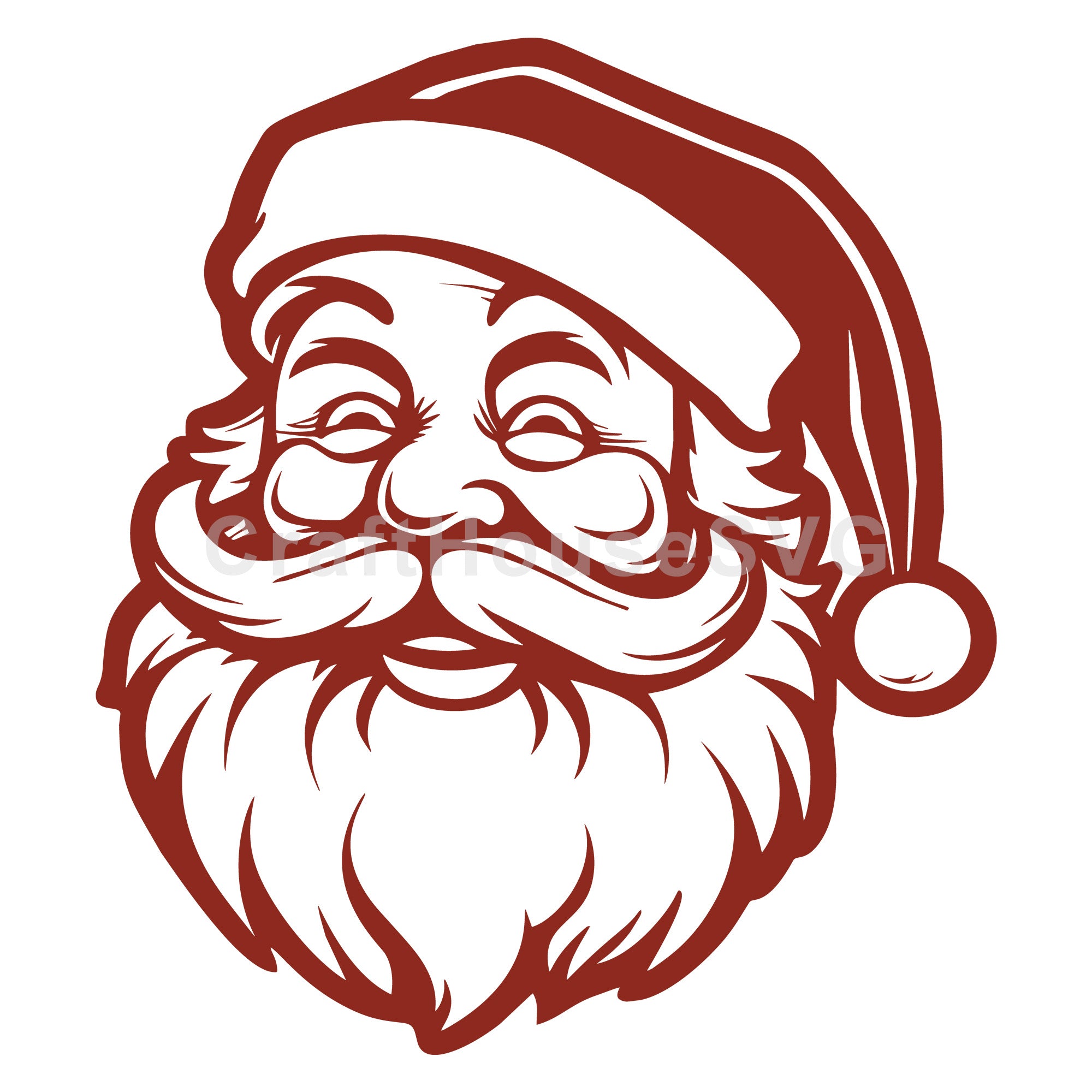 Jolly Santa Claus with Classic Hat SVG