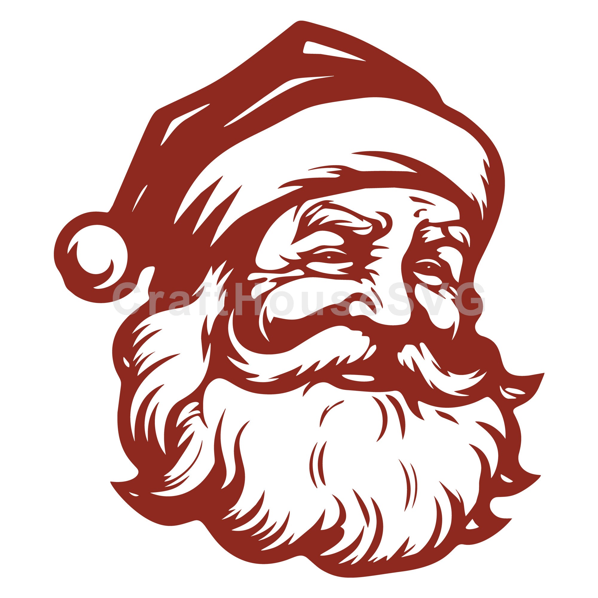 Traditional Santa Claus with Expressive Face SVG