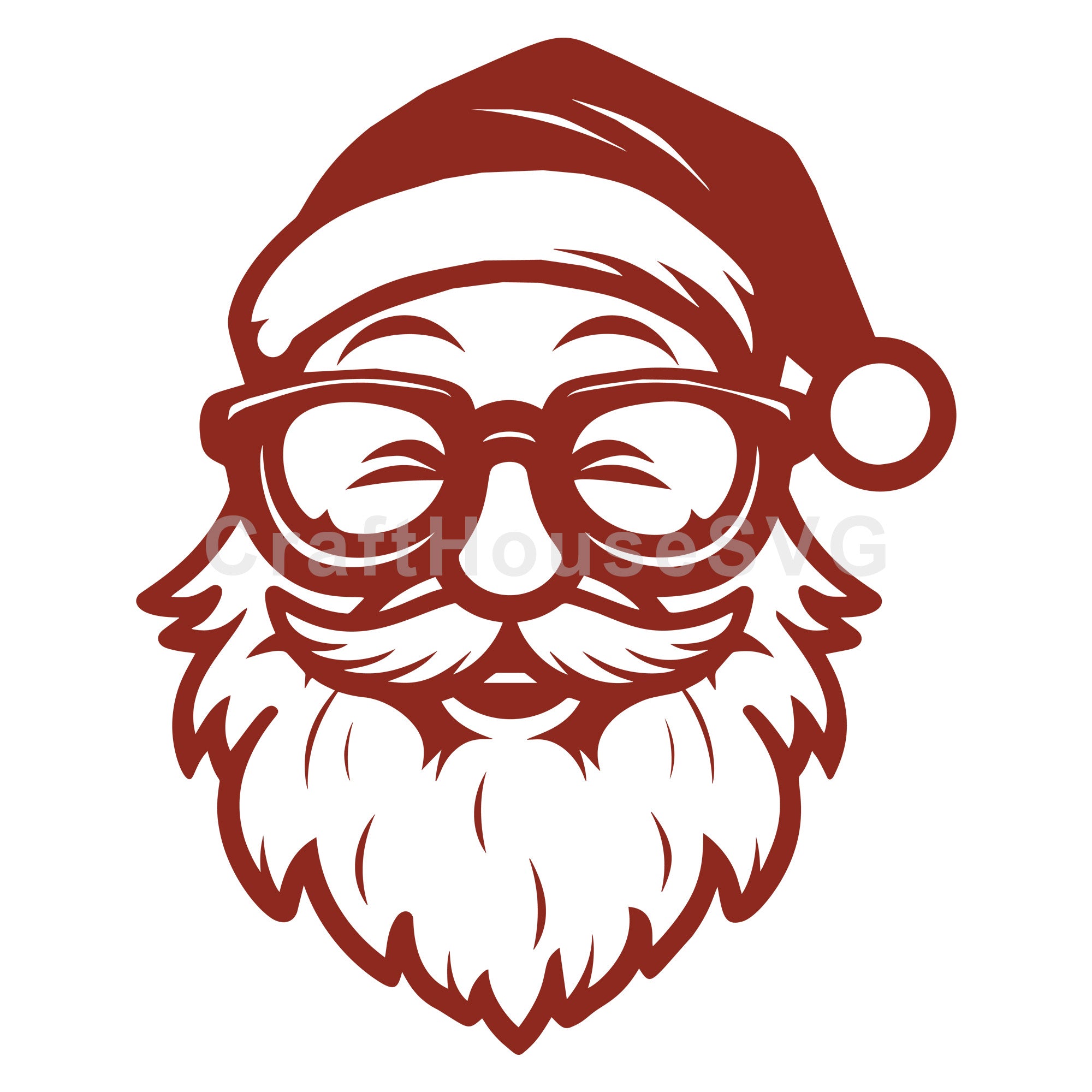 Vintage Santa Claus with Glasses SVG