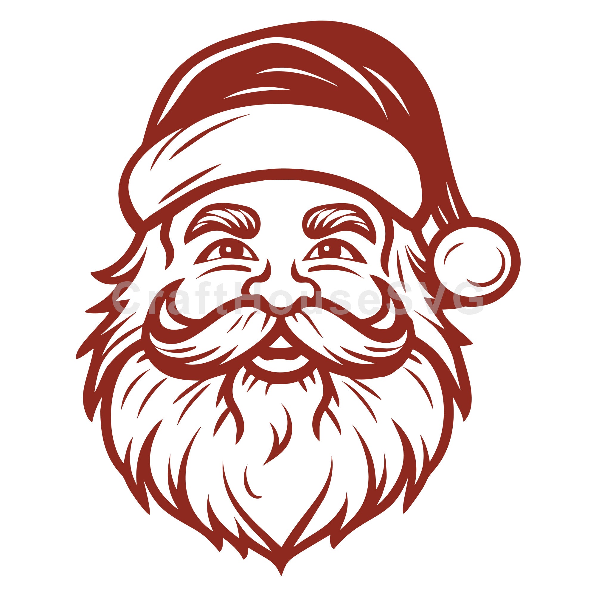 Cheerful Santa Claus with Smiling Face SVG