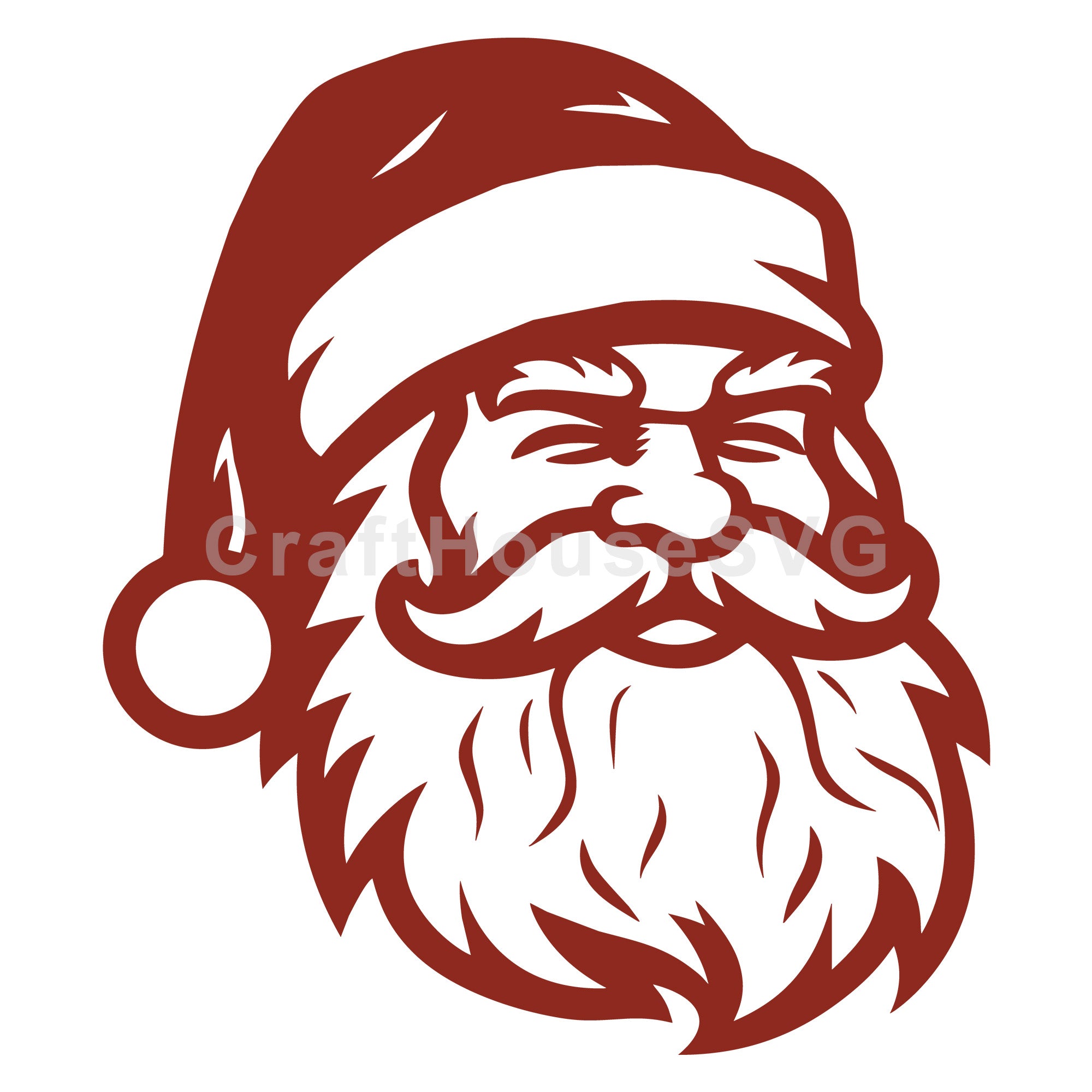 Grinning Santa Claus with Hat and Beard SVG